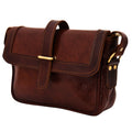 Sac bandoulière FAYROS en cuir MARRON